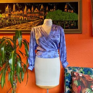 1980s Gathered Blouse with Peplum